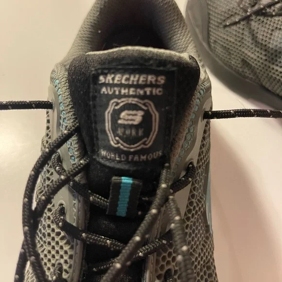 Skechers Bulkin Lyndale Gray Mesh Industrial Workshoe Gray with Blue Highlights - Picture 6 of 7